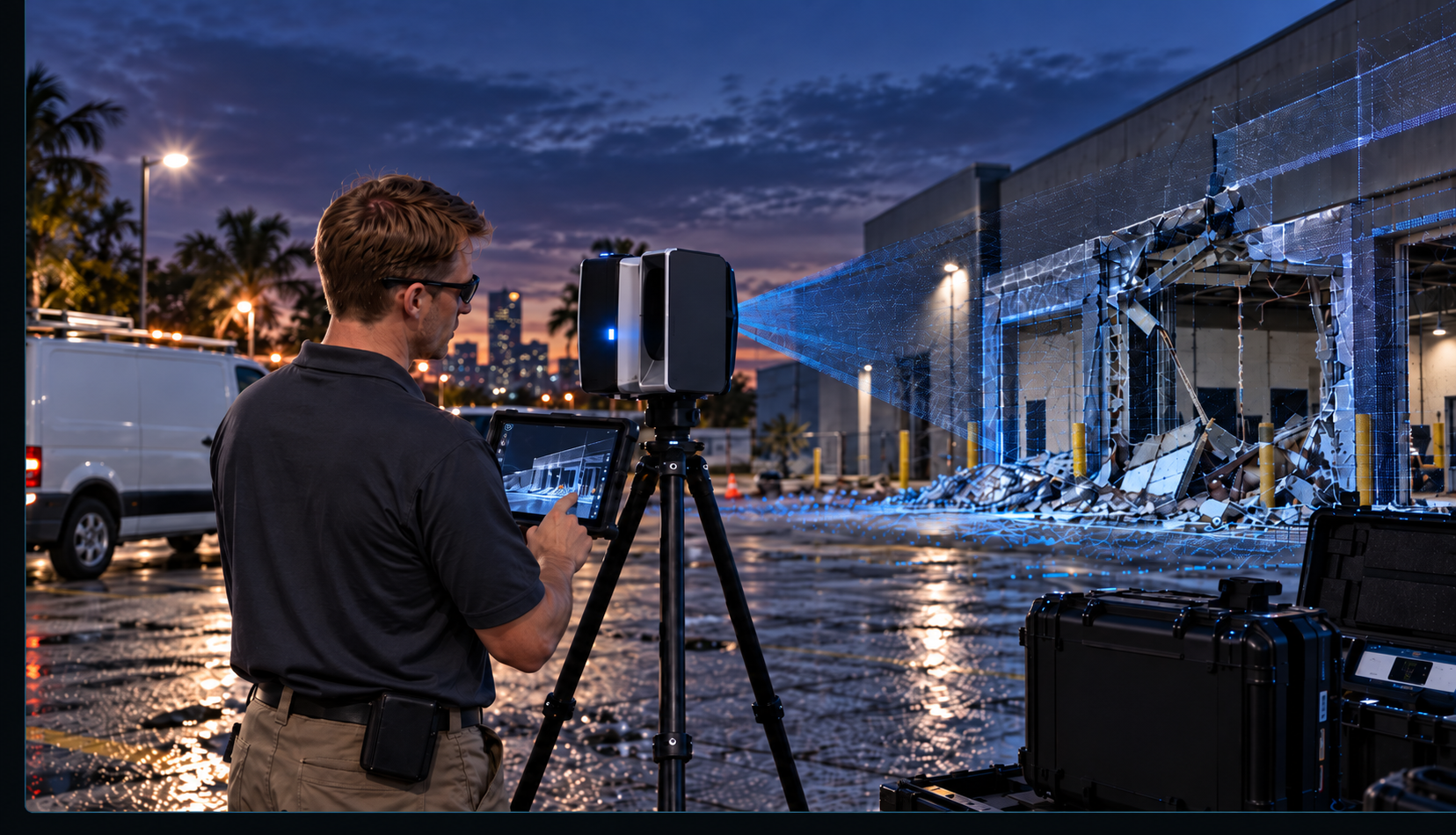 Reality-capture equipment prepared for field deployment and technical support