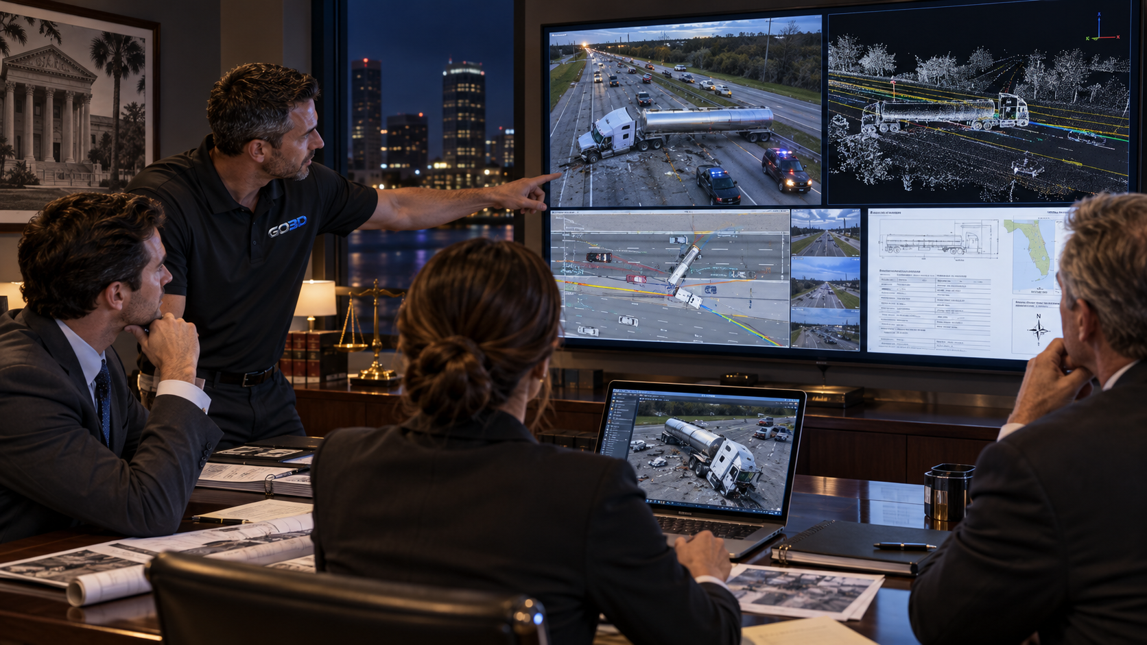 Technical visualization and spatial data being reviewed for handoff